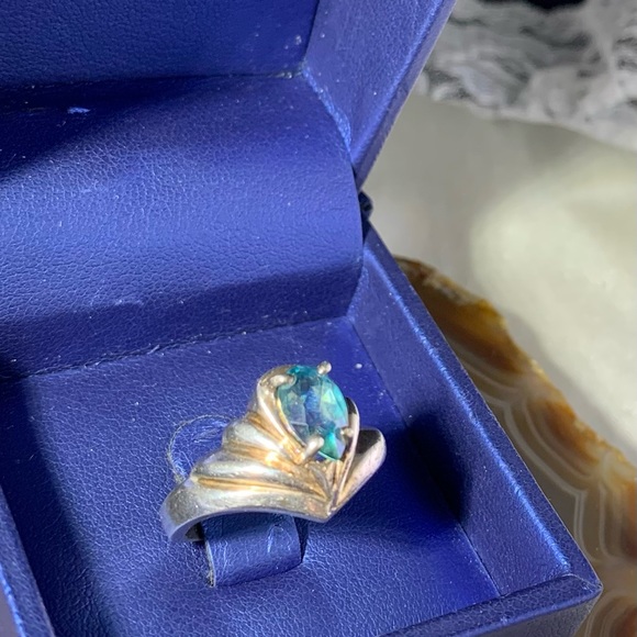 sterling Jewelry - STERLING SILVER AQUAMARINE VINTAGE RING SIZE 5.25